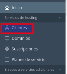 Panel Plesk clientes o usuarios