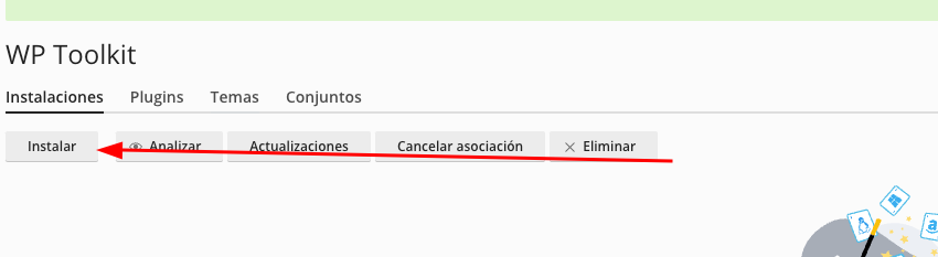 Plesk WordPress Toolkit instalación nueva